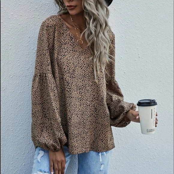Boho Print Long Sleeve Top Blouse shirt - Picture 7 of 9